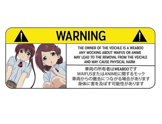 Anime Caution Sticker